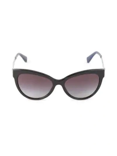 Shop Versace 57mm Grad Cateye Sunglasses In Black Blue