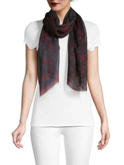 Shop Valentino Rosa Cashmere & Silk Print Scarf In Cremisi