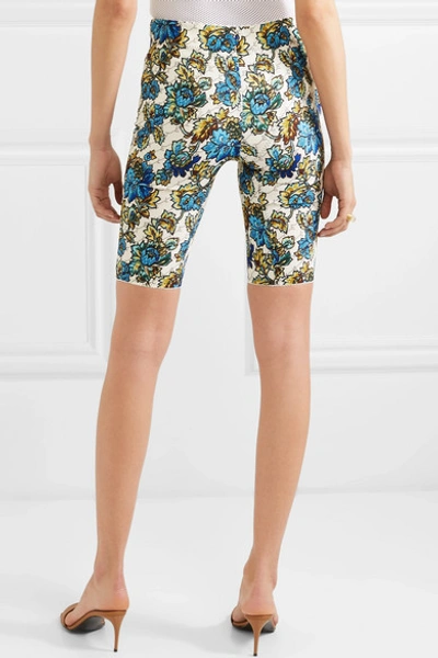 Shop Stella Mccartney Floral-print Jersey Shorts In Blue