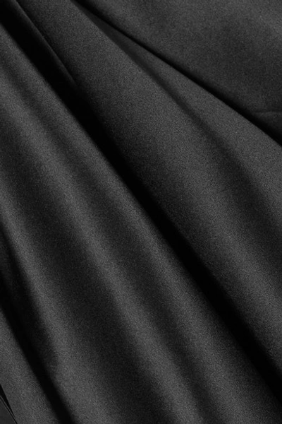 Shop Michelle Mason One-shoulder Draped Silk-charmeuse Top In Black