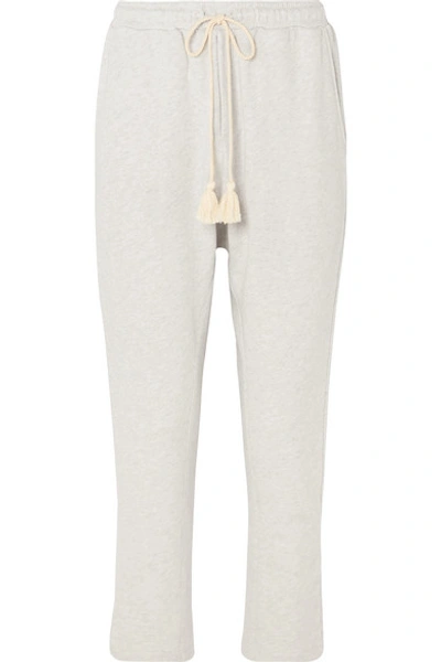 Shop The Upside Byron Tasseled French Cotton-terry Track Pants In Beige