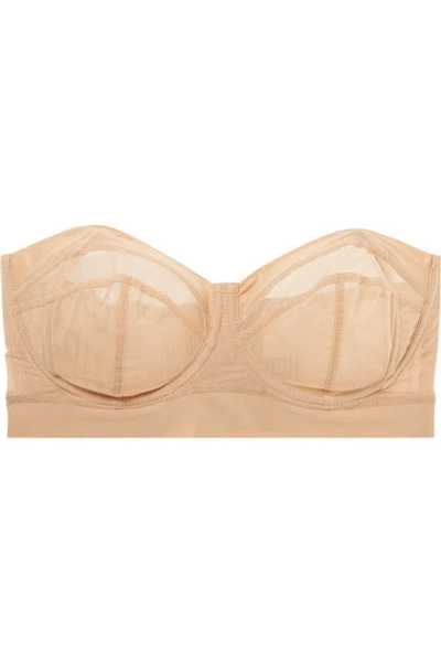 Shop Adina Reay Fran Dd Stretch-tulle Underwired Balconette Bra In Beige