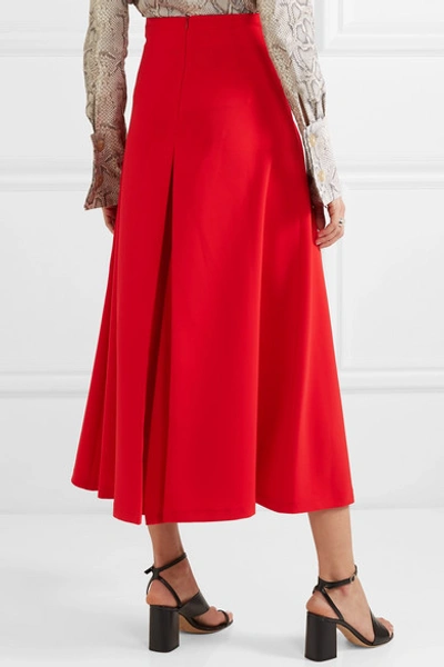 Shop A.w.a.k.e. Hattori Pleated Cady Skirt In Red