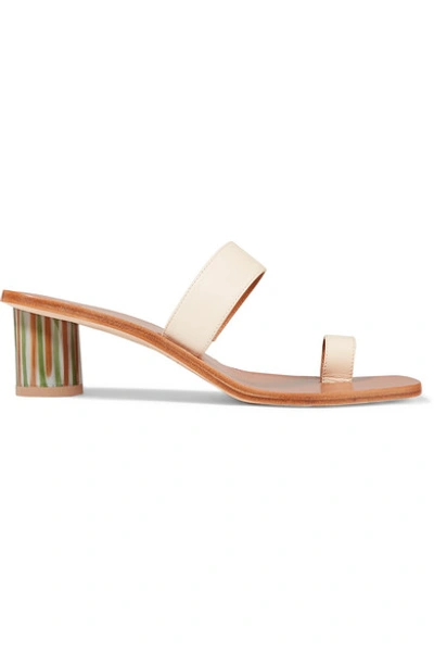 Shop Loq Tere Leather Sandals In Cream