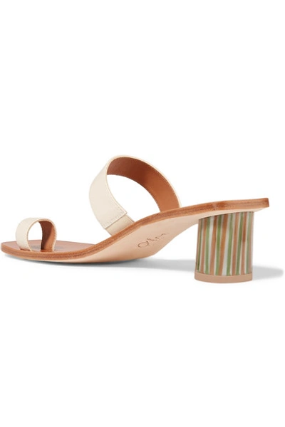 Shop Loq Tere Leather Sandals In Cream