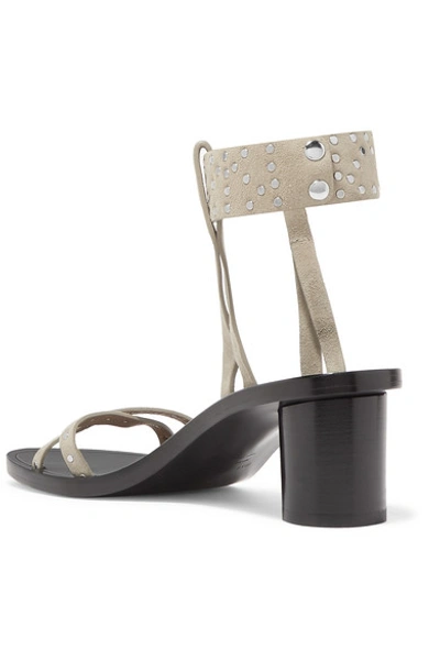 Shop Isabel Marant Joakee Studded Suede Sandals In Neutral