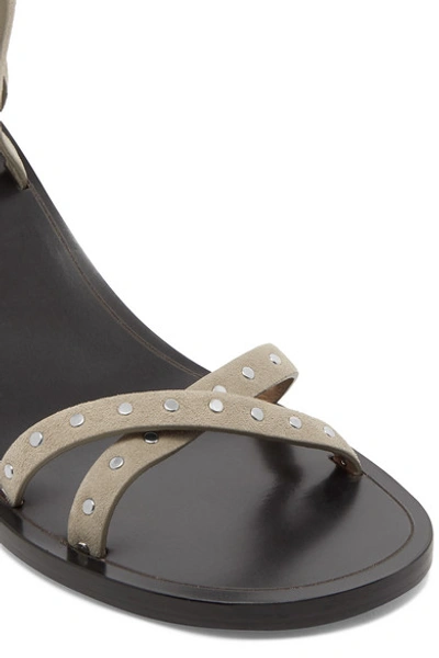 Shop Isabel Marant Joakee Studded Suede Sandals In Neutral