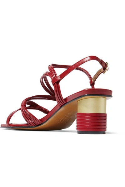 Shop Souliers Martinez Cartagena Leather Sandals In Red