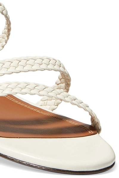 Shop Souliers Martinez Granada Braided Leather Sandals In White