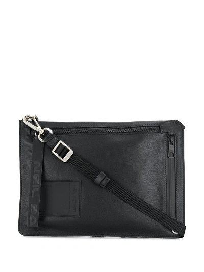 Shop Neil Barrett Zipped Messenger Bag - Black