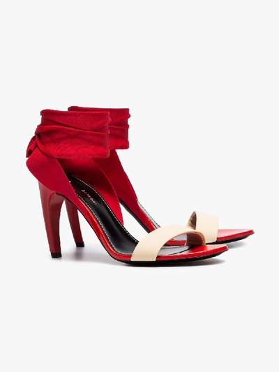 Shop Proenza Schouler Ankle Tie Curved Heel Sandals In Red