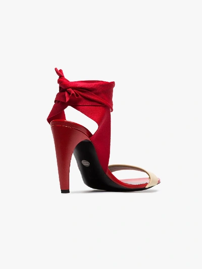 Shop Proenza Schouler Ankle Tie Curved Heel Sandals In Red