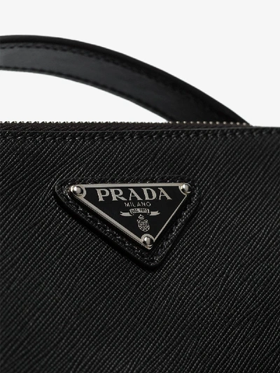Shop Prada Kuriertasche Mit Logo In Black