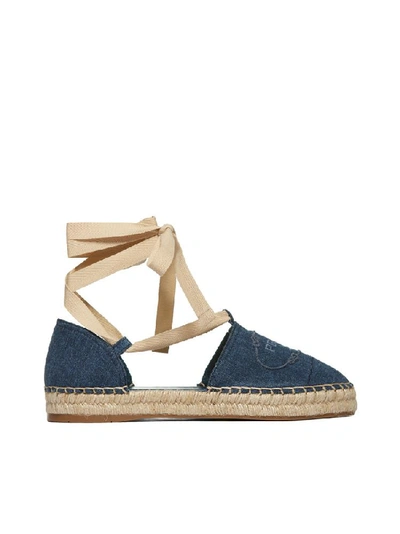 Shop Prada Logo Embroidered Espadrilles In Multi