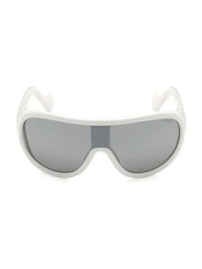 Shop Moncler 135mm Shield Sunglasses In White