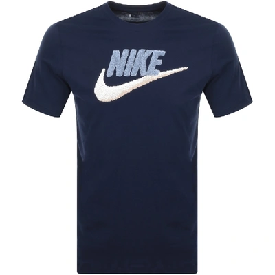 Shop Nike Crew Neck Logo T Shirt Navy