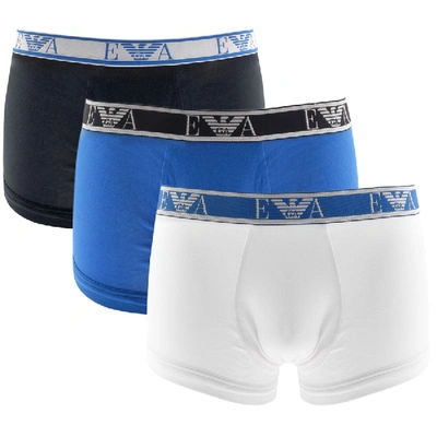 Shop Armani Collezioni Emporio Armani Underwear 3 Pack Boxers In Blue