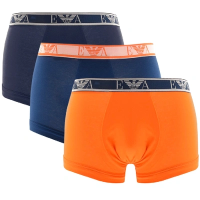 Shop Armani Collezioni Emporio Armani Underwear 3 Pack Boxers In Orange