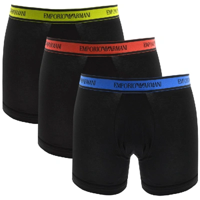 Shop Armani Collezioni Emporio Armani Underwear 3 Pack Boxer Briefs Black