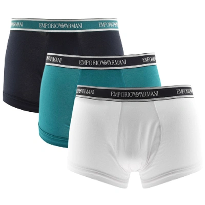 Shop Armani Collezioni Emporio Armani Underwear 3 Pack Trunks Navy