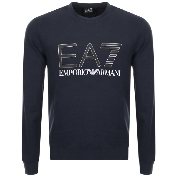 Ea7 Emporio Armani Logo Sweatshirt Navy 