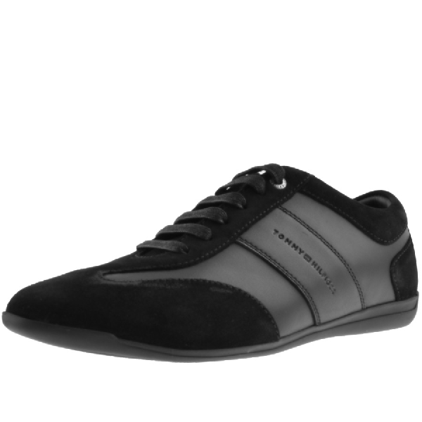 tommy hilfiger suede mix sneaker in black