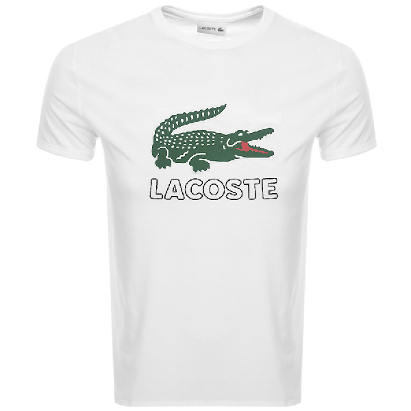 Lacoste Crew Neck Logo T Shirt White | ModeSens
