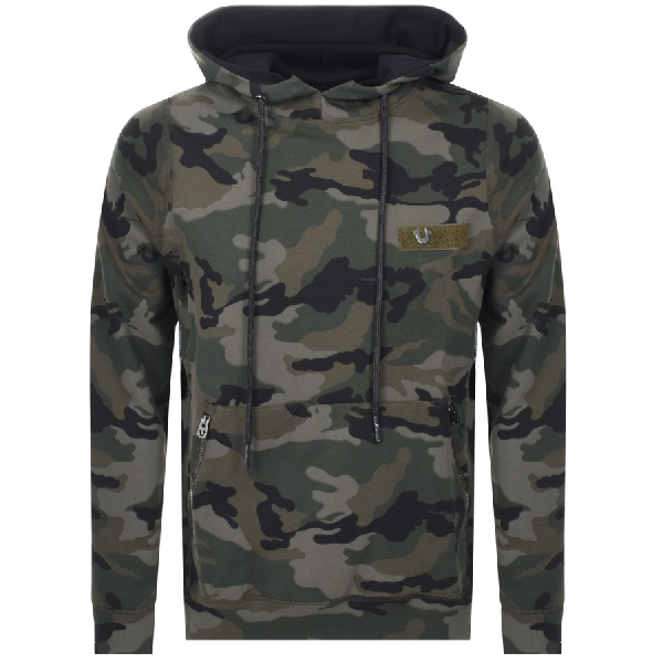 olive green true religion hoodie