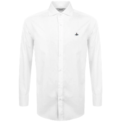 Shop Vivienne Westwood Long Sleeved Poplin Shirt White