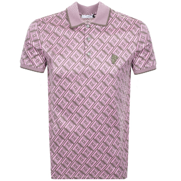 pink versace polo shirt