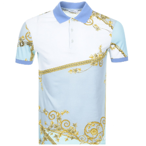 versace blue polo shirt