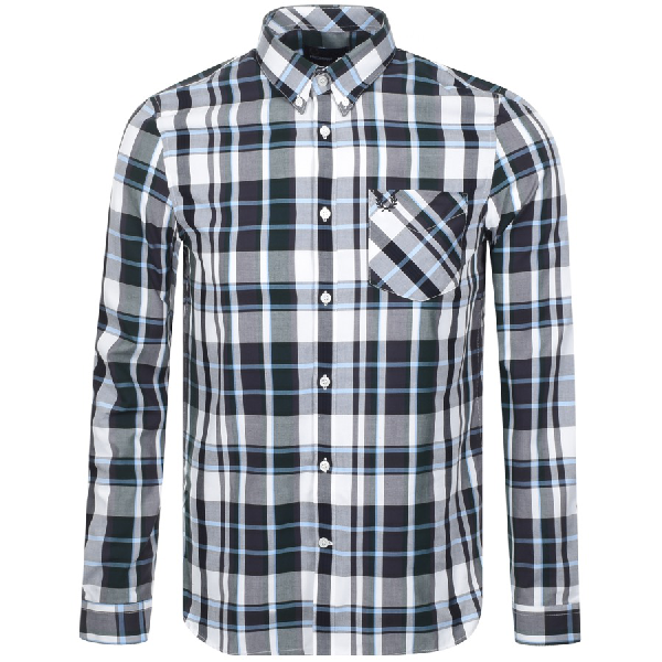 fred perry checked long sleeve shirt