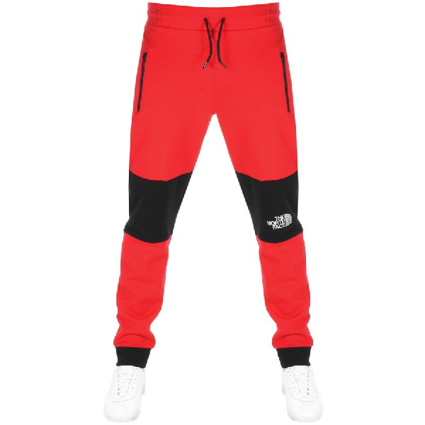 red north face joggers