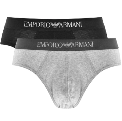 Shop Armani Collezioni Emporio Armani Underwear 2 Pack Boxer Briefs In Black