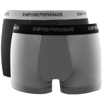 Shop Armani Collezioni Emporio Armani Underwear 2 Pack Trunks Grey