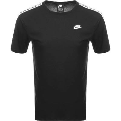 Shop Nike Crew Neck Repeat Logo T Shirt Black