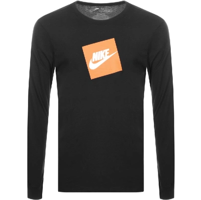 Shop Nike Long Sleeve Futura Box Logo T Shirt Black