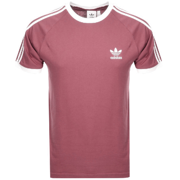 Adidas Originals California 3 Stripes T Shirt Pink | ModeSens