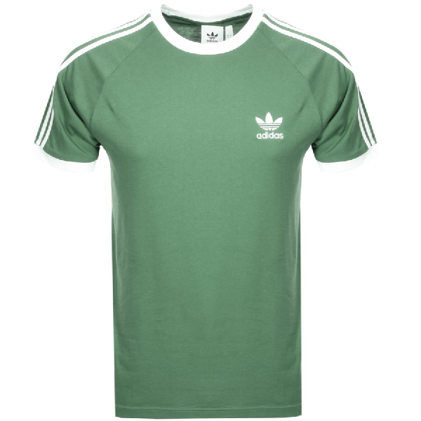 green adidas 3 stripe t shirt