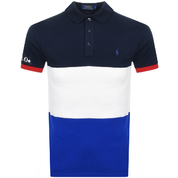 Ralph Lauren Slim Polo Stripe T Shirt Navy | ModeSens