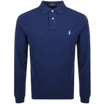 Shop Ralph Lauren Custom Slim Fit Polo T Shirt Navy