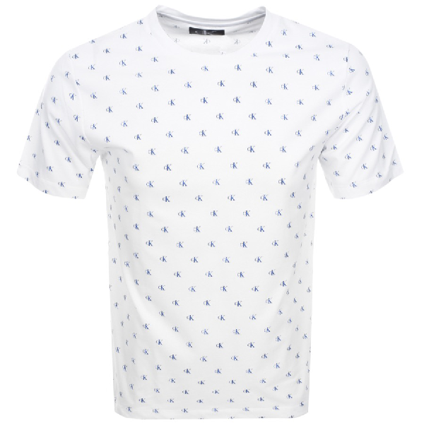 Calvin Klein Monogram Logo T Shirt White | ModeSens