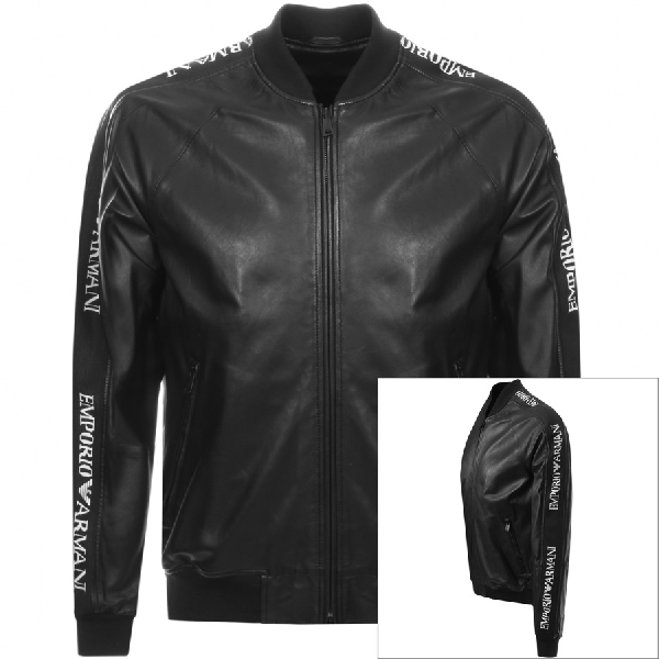 emporio armani collezioni leather jacket