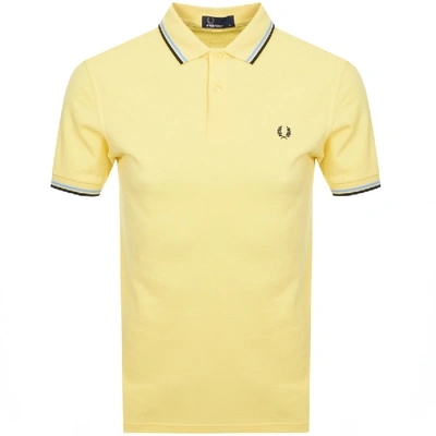 Shop Fred Perry Twin Tipped Polo T Shirt Yellow
