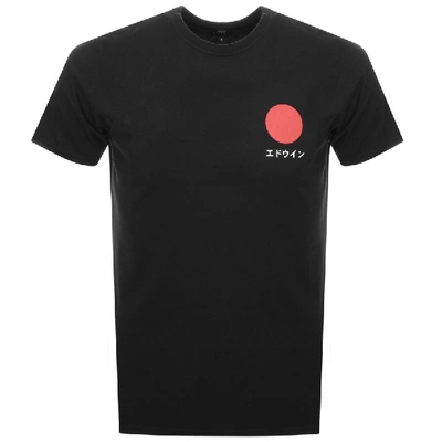 Shop Edwin Crew Neck Japanese Sun T Shirt Black