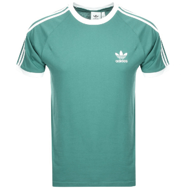 adidas originals california 3 stripe t shirt green