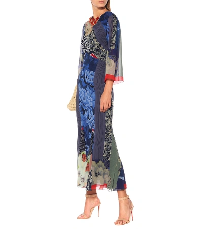 Shop Etro Printed Silk Maxi Dress In Blue