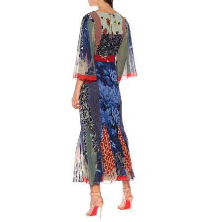 Shop Etro Printed Silk Maxi Dress In Blue