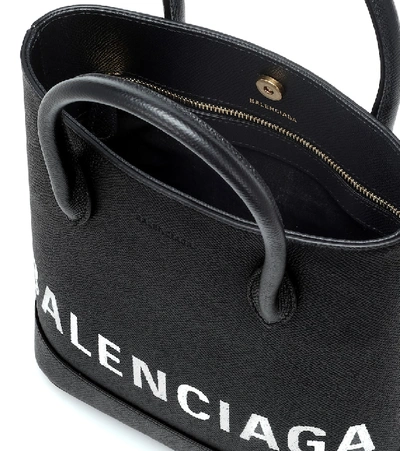Shop Balenciaga Ville Xxs Leather Tote In Black