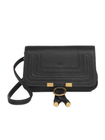 Shop Chloé Marcie Leather Belt Bag In Black